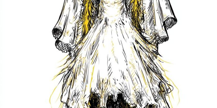 Ai提示词_奇怪搞笑的卡通生物女性，穿着婚纱和运动鞋_chatgpt5.1缩略图