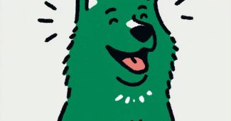 AI提示词_一只狗在白色背景下微笑并比出和平手势_国内如何开通gpt会员缩略图