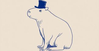 AI提示词_卡匹巴拉戴着高顶帽的侧面简笔画_chatgpt.com官网缩略图