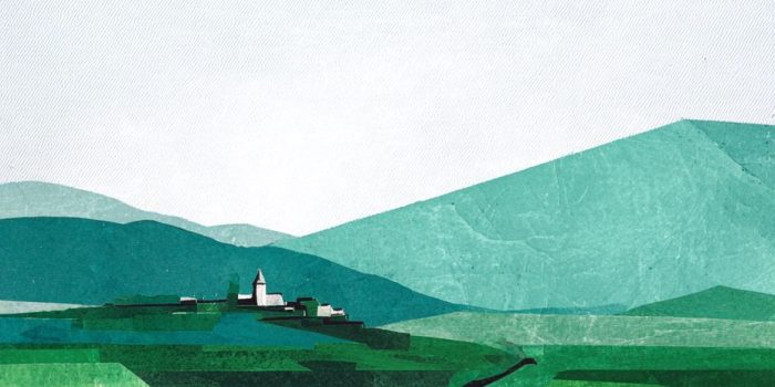 AI提示词_简单的爱尔兰风景拼贴画，绿丘远山和教堂塔尖_chatgpt4.0中文版缩略图