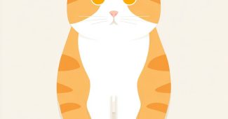 Ai提示词_橙白双色的短毛家猫正面简约插画_gpt会员怎么充缩略图