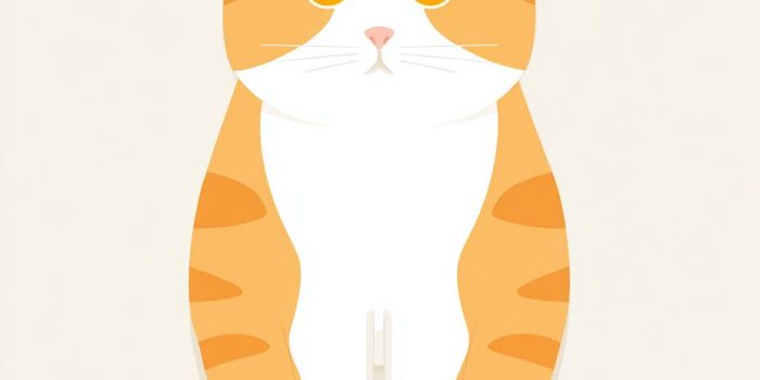 Ai提示词_橙白双色的短毛家猫正面简约插画_gpt会员怎么充缩略图