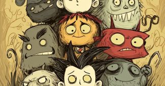 AI提示词_一幅卡通海报展示了游戏《不要饿死》中的角色，背景为简单涂鸦风格_chatgpt4.0中文版缩略图