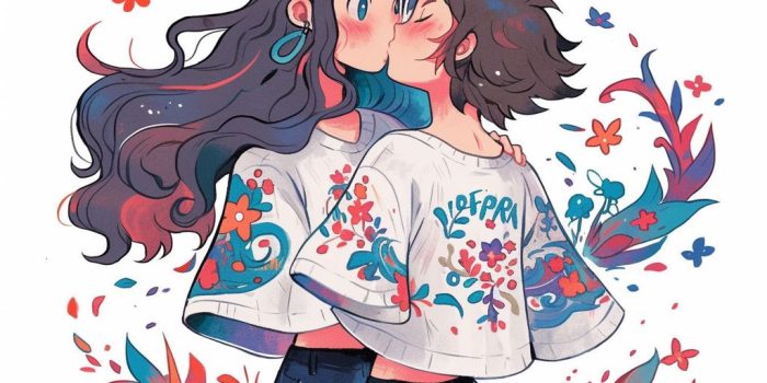 Ai提示词_帅气男孩吻可爱女孩缩略图