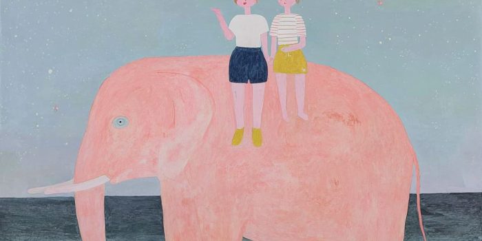 AI提示词_一只粉色大象背上坐着两个孩子，星空和柔和的海洋作为背景_chatgpt 下载缩略图