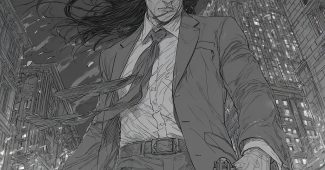 Ai提示词_一个神秘的长发黑衣男在纽约夜街穿着意大利西装，手持双枪_国内如何买gpt会员卡便宜缩略图