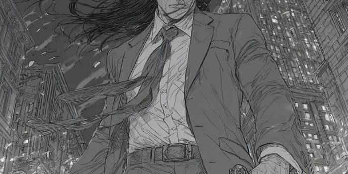 Ai提示词_一个神秘的长发黑衣男在纽约夜街穿着意大利西装，手持双枪_国内如何买gpt会员卡便宜缩略图