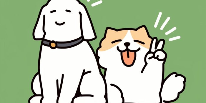 AI提示词_一只猫和一只狗微笑着比出和平手势_chatgpt是哪个公司的缩略图