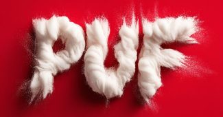 Ai提示词_红色背景上用美丽泡沫绘制的PUF字样_chatgpt5.0缩略图