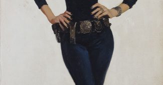 Ai提示词_模德斯蒂·布莱斯身穿黑色紧身衣和长裤，穿着靴子，微笑面对镜头_chat gpt会员价格缩略图