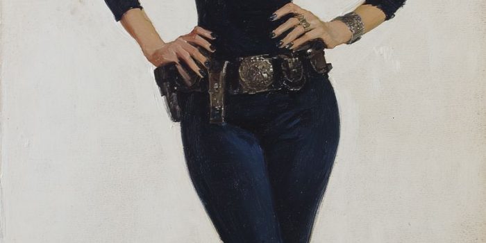 Ai提示词_模德斯蒂·布莱斯身穿黑色紧身衣和长裤，穿着靴子，微笑面对镜头_chat gpt会员价格缩略图