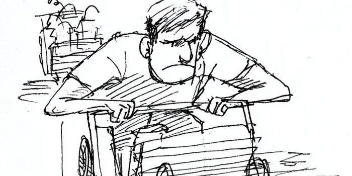 Ai提示词_一名男子全力拉着沉重的手推车，面露疲惫，表现出强烈的紧张感_怎么获取chatgptplus缩略图