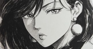 Ai提示词_创作一幅受1987年《魔域》启发的插图，描绘一位优雅的模特，表现出骄傲的神情和锐利的目光，搭配时尚的姿态和耳环_chatgpt5.0有出吗缩略图