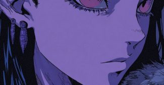 AI提示词_一幅动漫漫画中的面板，描绘了一个可爱的紫皮干枯女神，她有黑色的头发和竖瞳_chatgpt.com登录缩略图