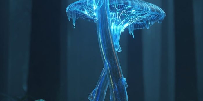 Ai提示词_高大的蓝色发光蘑菇_chat gpt会员共享缩略图