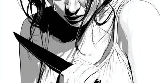 AI提示词_一位美丽的女子手持刀具保护自己，流着泪，感到生命受到威胁_国内如何买gpt会员卡便宜缩略图