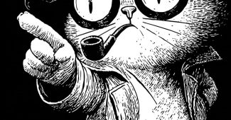 Ai提示词_一只猫侦探穿着礼帽和风衣，指着前方_gpt会员银行卡被拒绝缩略图