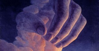 Ai提示词_一幅超现实主义画作，描绘了一个巨大的手掌托着坐着创作的年轻女性艺术家_如何购买gpt会员便宜缩略图