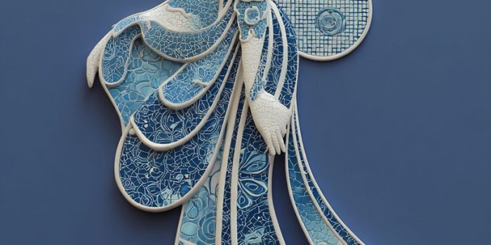 Ai提示词_这件3D陶瓷艺术品展现了传统中国女性的形象，融合了龙舟节主题和古典风格缩略图