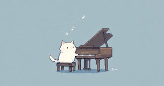 Ai提示词_一只猫在弹奏钢琴缩略图