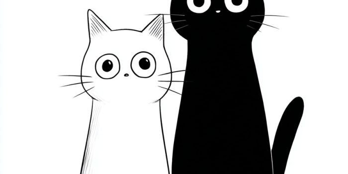 Ai提示词_一黑一白的可爱猫咪缩略图