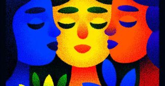 Ai提示词_可爱的极简迷幻插画缩略图