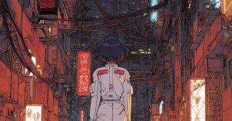 Ai提示词_《攻壳机动队》风格的日本超级网络女孩形象置于未来东京的霓虹光影中缩略图