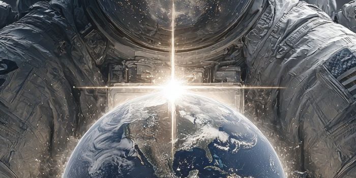Ai提示词_宇航员手托地球，四周环绕宇宙和星星缩略图