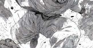 Ai提示词_强大的赛亚战士在动态漫画风格的黑白插图中展现缩略图
