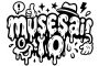 Ai提示词_创建一个黑白矢量风格的数字插图，展示“musesai.io”字样，采用大胆的卡通风格字母，带有夸张的滴落效果和手绘外观缩略图