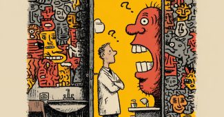 Ai提示词_医生在牙科办公室旁边，病人探头询问问题缩略图