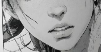 Ai提示词_这是一幅详细的漫画风格女孩特写，展现了丰富的背景细节缩略图